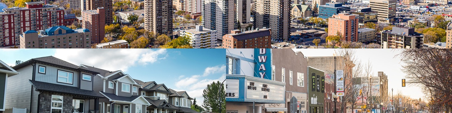Variety of homes and buildings
