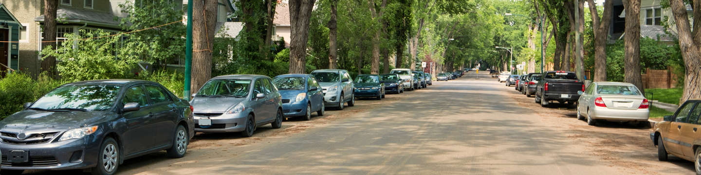 Cars parked on a residential street