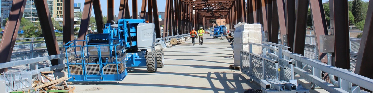 Construction to a city bridge